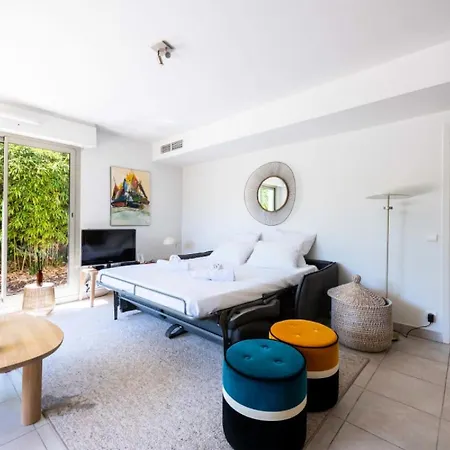 2p Rez-de-jardin Avec Piscine - Calme, Parking Prive - 2p Rez-de-jardin Avec Piscine - Calme, Parking Prive Mae-2133 * קאן